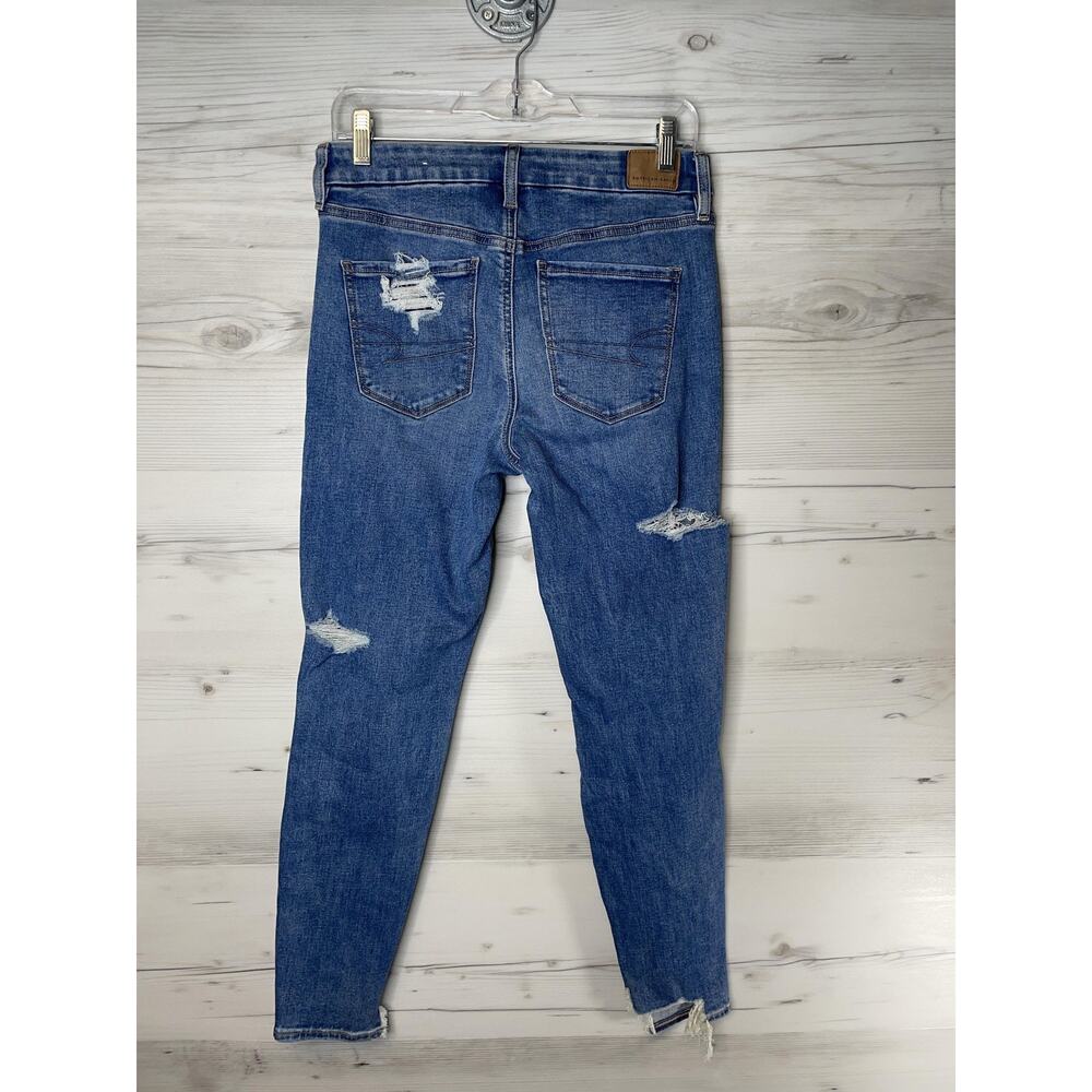 American Eagle Jeans Womens 8 Skinny‎ Distressed Stretch Mid Rise - Picture 7 of 12